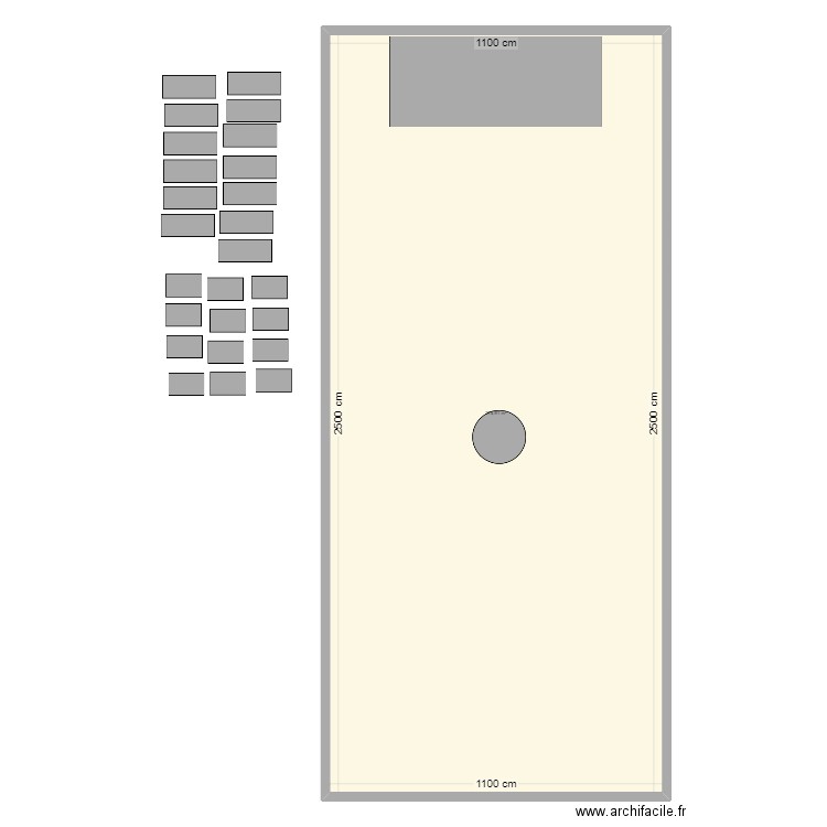 salle. Plan de 1 pièce et 275 m2