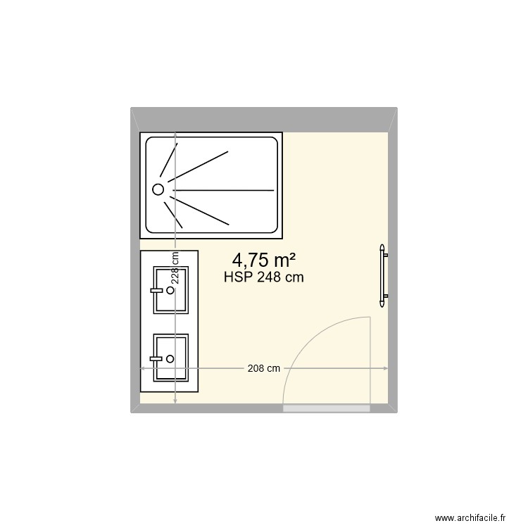 BOUILLEAUD. Plan de 1 pièce et 5 m2