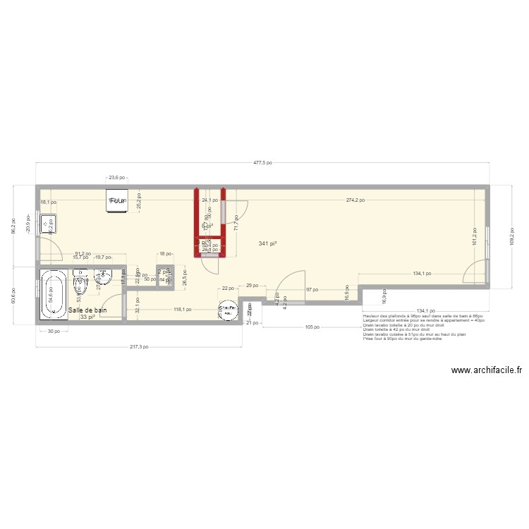 7000 Wiseman, app 3. Plan de 5 pièces et 36 m2