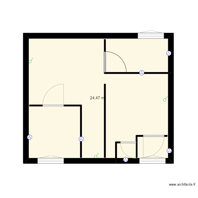 maison electique . Plan de 1 pièce et 24 m2