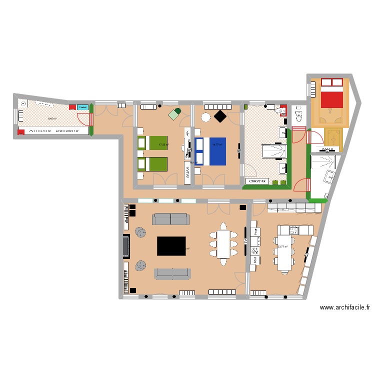 46 SADA 14. Plan de 7 pièces et 143 m2