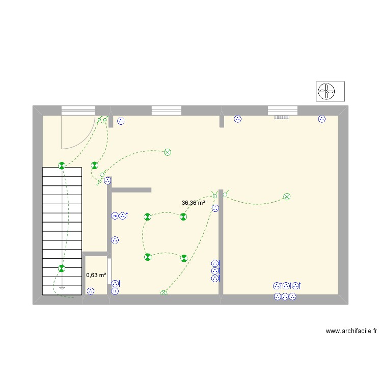 louise. Plan de 2 pièces et 37 m2