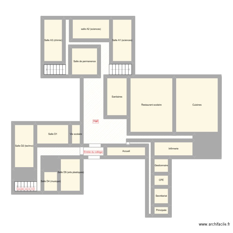 RDC V2. Plan de 24 pièces et 100 m2