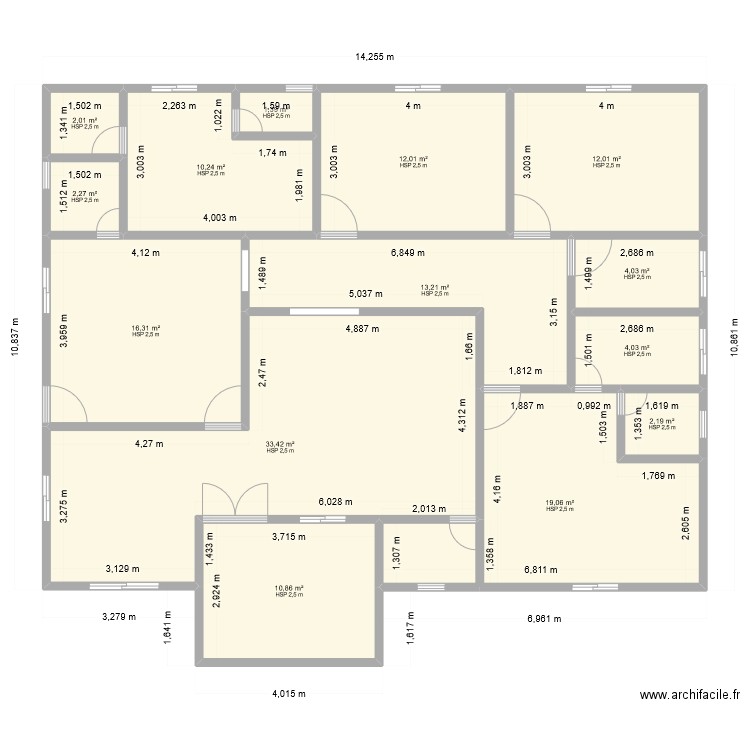 Maison MBAPPE. Plan de 14 pièces et 143 m2