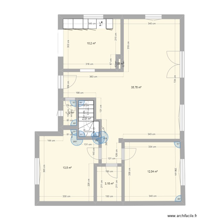 maison papa et maman 2. Plan de 8 pièces et 78 m2