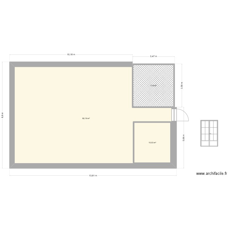 maison fay. Plan de 3 pièces et 115 m2