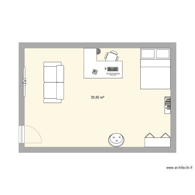 ma chambre de reve. Plan de 1 pièce et 31 m2