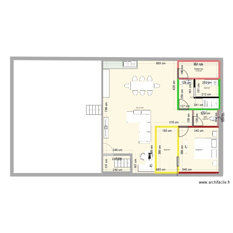 grange mieti. Plan de 10 pièces et 90 m2