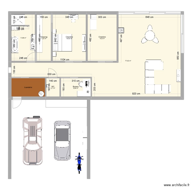 maison 2. Plan de 8 pièces et 143 m2