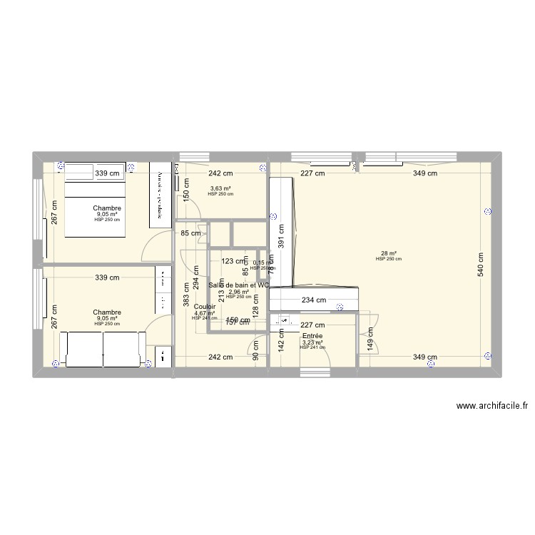 PANTIN VDEF DEF 2 PRISES. Plan de 10 pièces et 62 m2