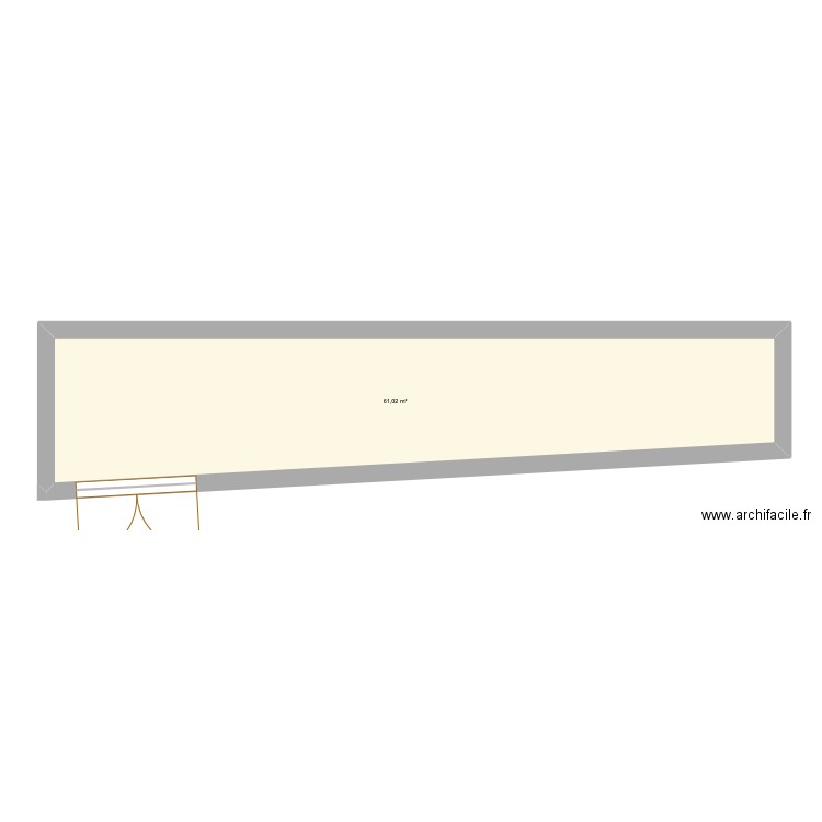 Façade maison. Plan de 1 pièce et 61 m2