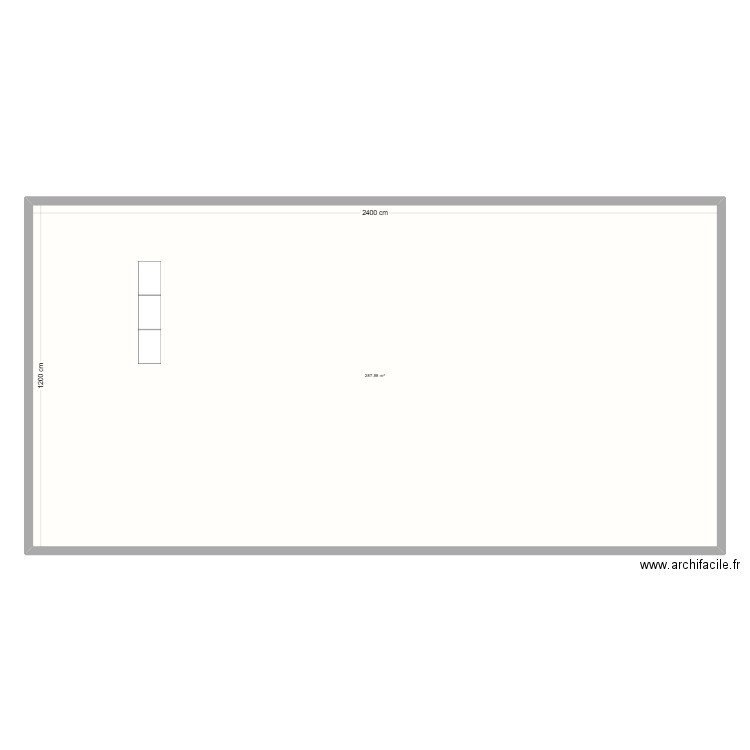 Salle polyvalente. Plan de 1 pièce et 288 m2