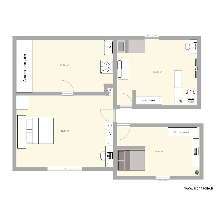 maison nous. Plan de 4 pièces et 101 m2