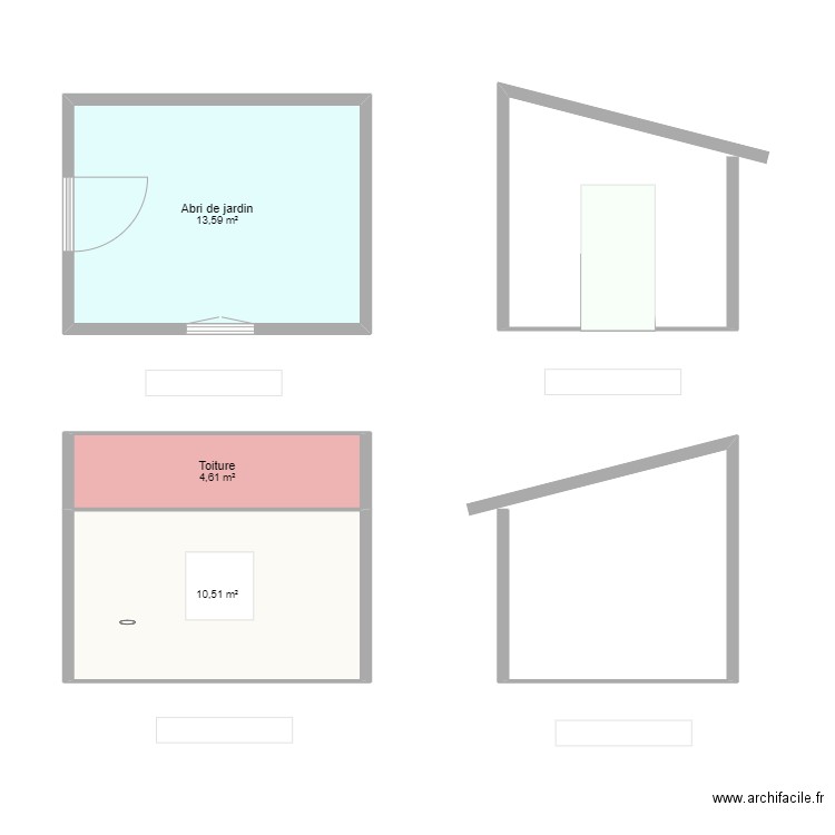 Abri de Jardin from Internet. Plan de 3 pièces et 29 m2