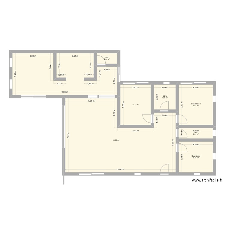 maison 140m2. Plan de 8 pièces et 139 m2