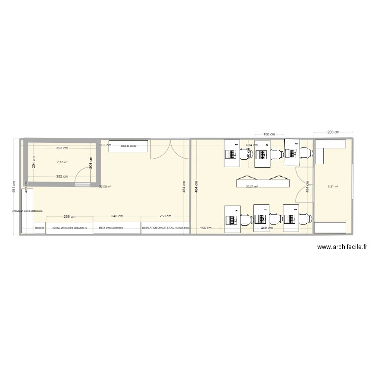 plan2. Plan de 5 pièces et 82 m2