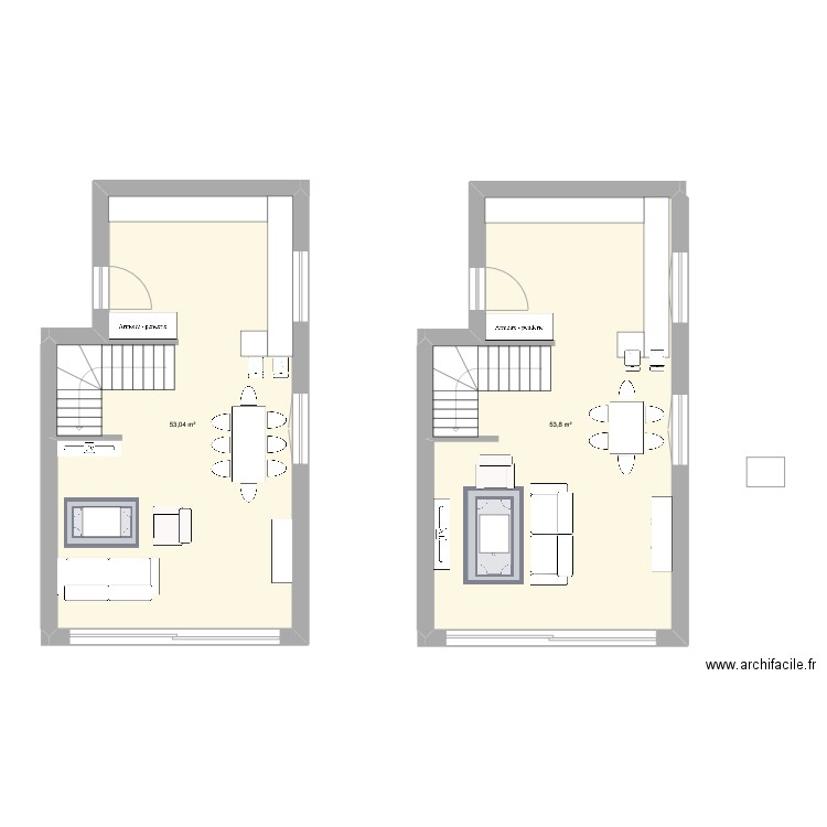 Echichens Rez. Plan de 2 pièces et 107 m2