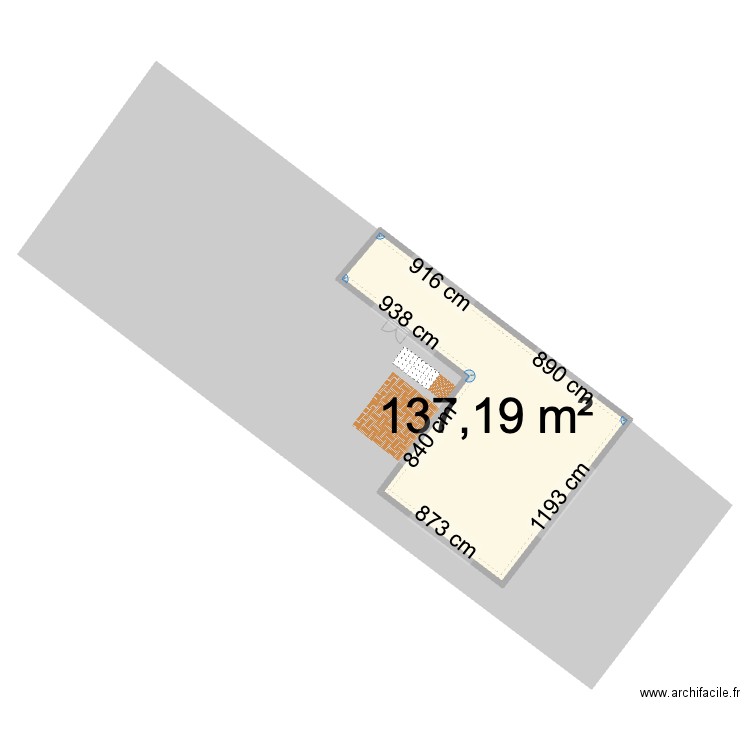 Plan Masse Terrasse. Plan de 1 pièce et 137 m2