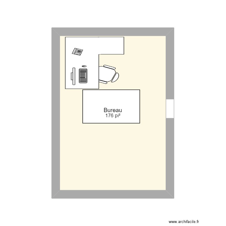 Bureau5. Plan de 1 pièce et 16 m2