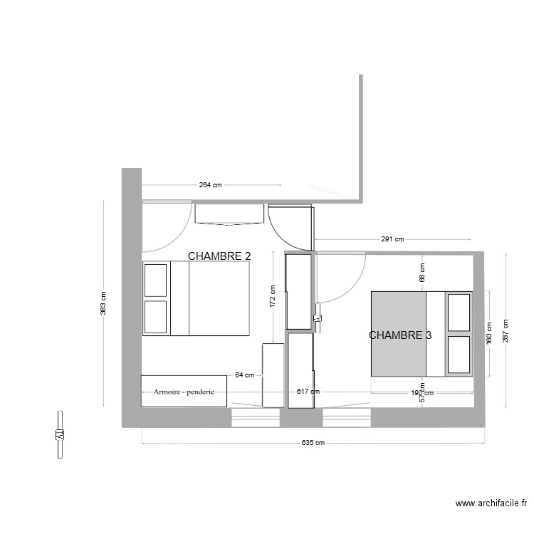 CHAMBRES 2 & 3 version chambres classiques. Plan de 0 pièce et 0 m2