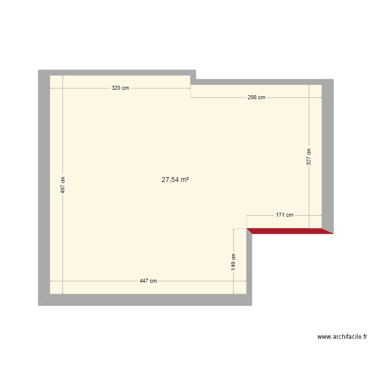 jockay séjour. Plan de 1 pièce et 28 m2