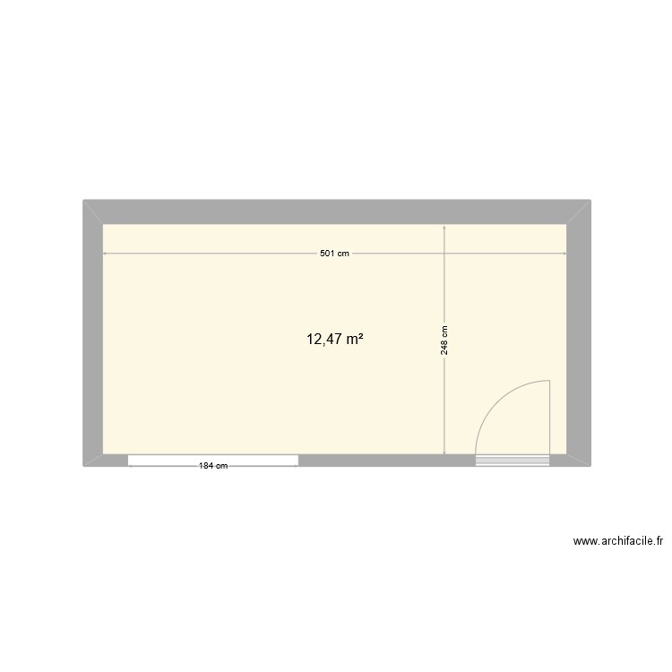 Plan Paggi. Plan de 1 pièce et 12 m2