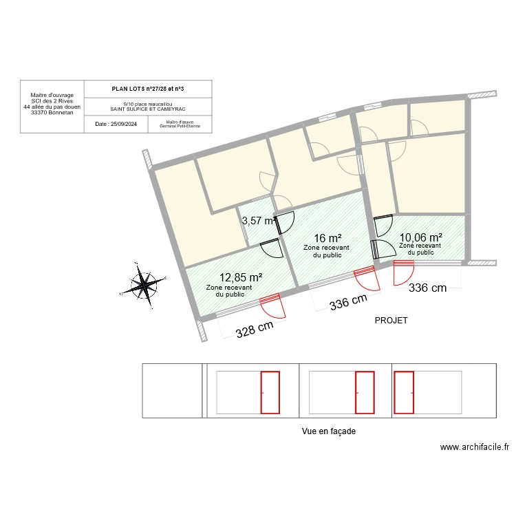 St Sulpice - Projet. Plan de 12 pièces et 108 m2