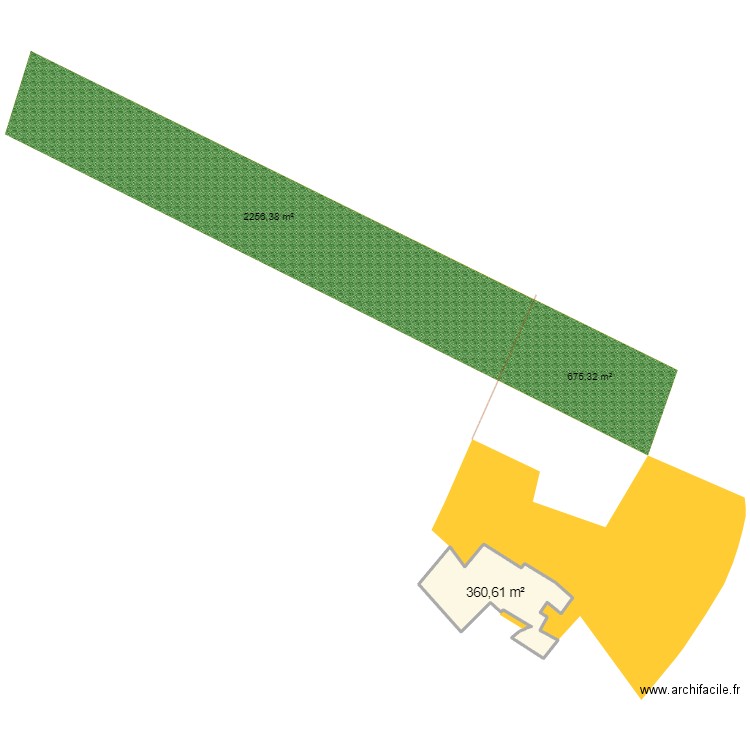 Cadastre 63 bis. Plan de 1 pièce et 361 m2