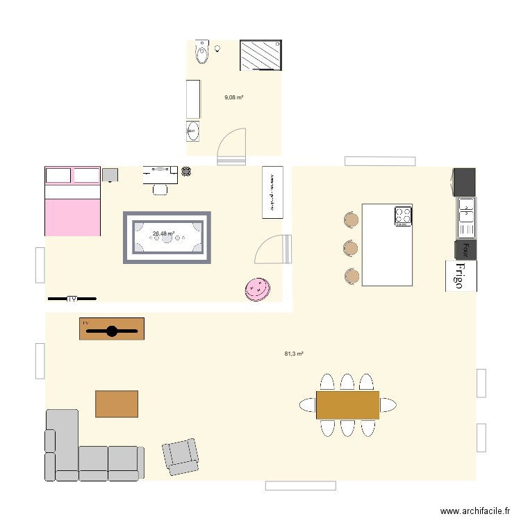 Maison. Plan de 3 pièces et 117 m2