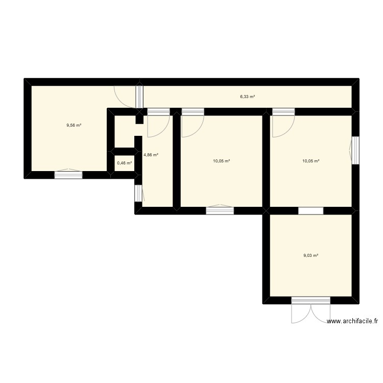 5ch gayet etage. Plan de 7 pièces et 50 m2