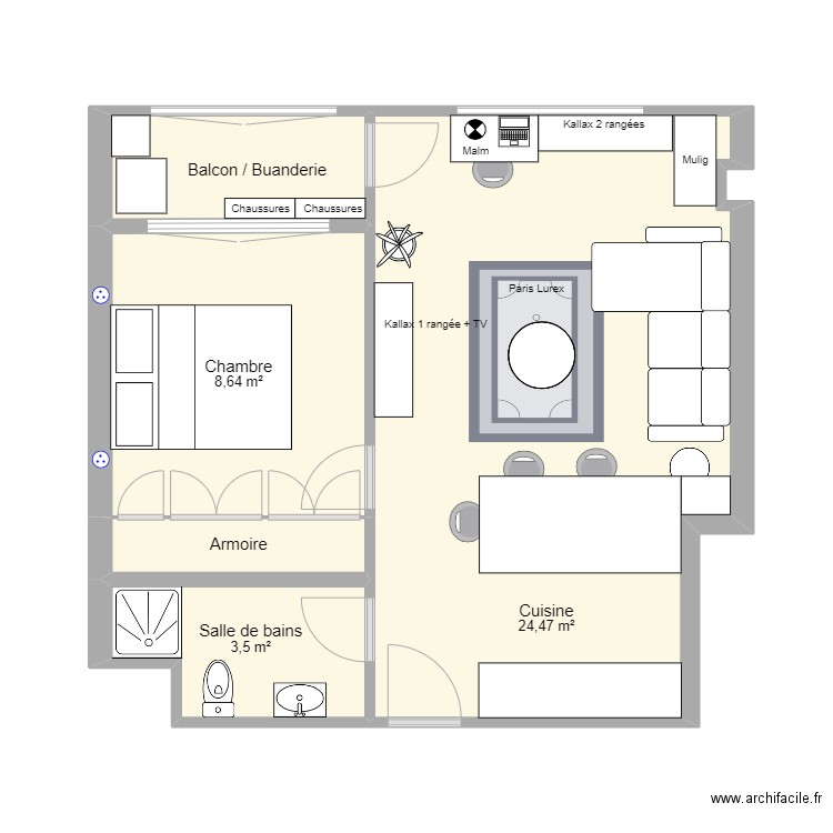 Yannick. Plan de 5 pièces et 41 m2