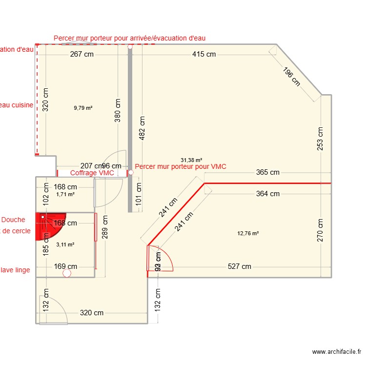 APPART version 1. Plan de 5 pièces et 59 m2