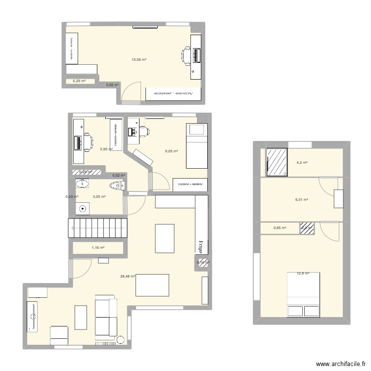 MoulinSuite. Plan de 17 pièces et 89 m2