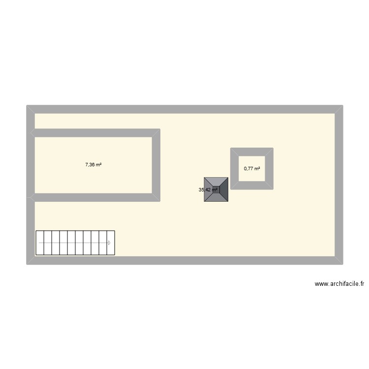 gre. Plan de 3 pièces et 45 m2