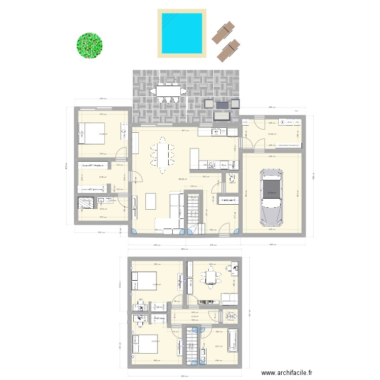 IDEE AOUT 2024 V3. Plan de 14 pièces et 183 m2