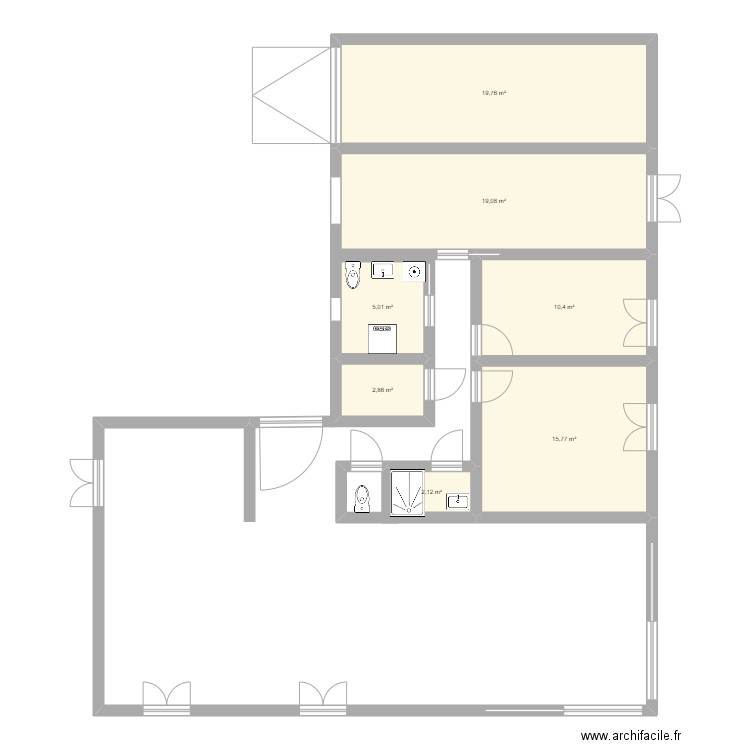 FabChri. Plan de 7 pièces et 75 m2