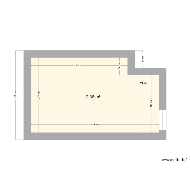 grande chambre copie. Plan de 1 pièce et 12 m2