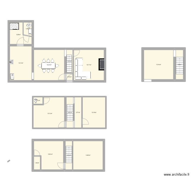 vmc 2025. Plan de 18 pièces et 145 m2