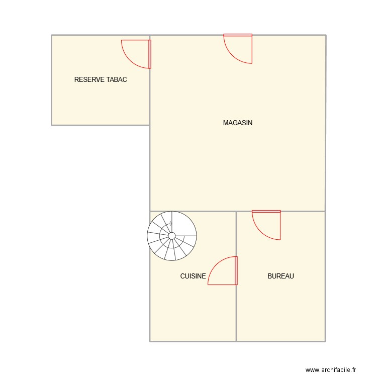 plan t . Plan de 4 pièces et 50 m2