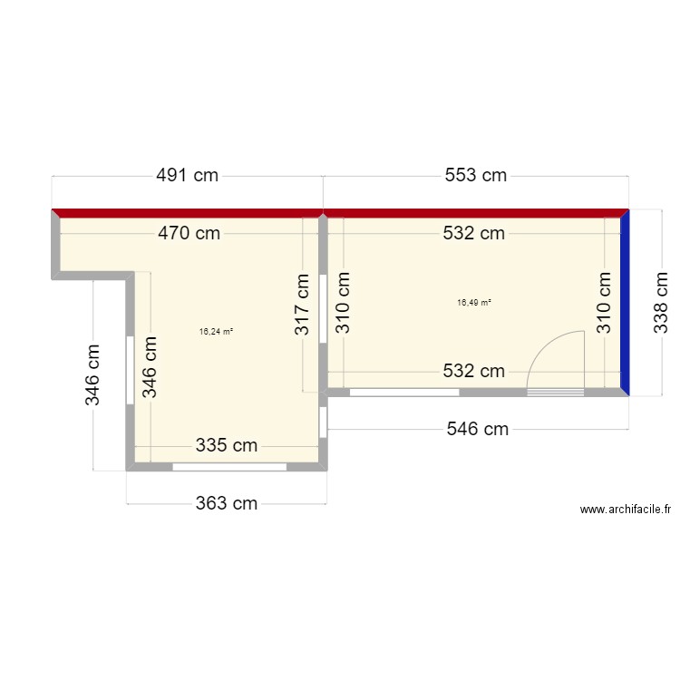 remise 2. Plan de 2 pièces et 33 m2