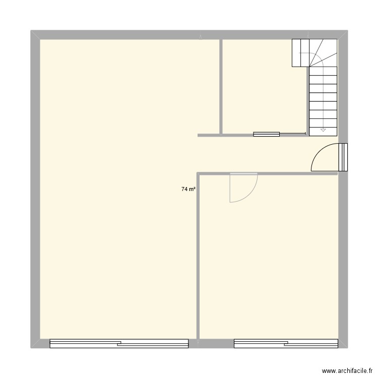 Mangette 20. Plan de 1 pièce et 74 m2