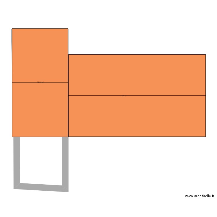 plan 2. Plan de 2 pièces et 91 m2