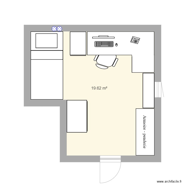 chambre melina. Plan de 1 pièce et 20 m2