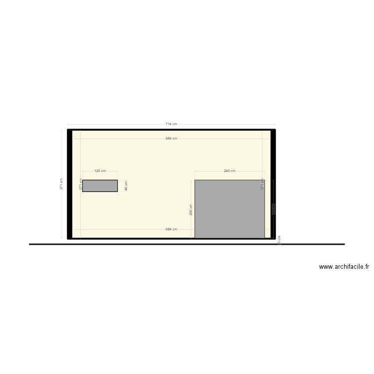 PROJ_FACADE_OUEST. Plan de 1 pièce et 25 m2