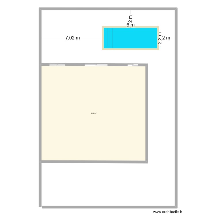 moi. Plan de 1 pièce et 125 m2