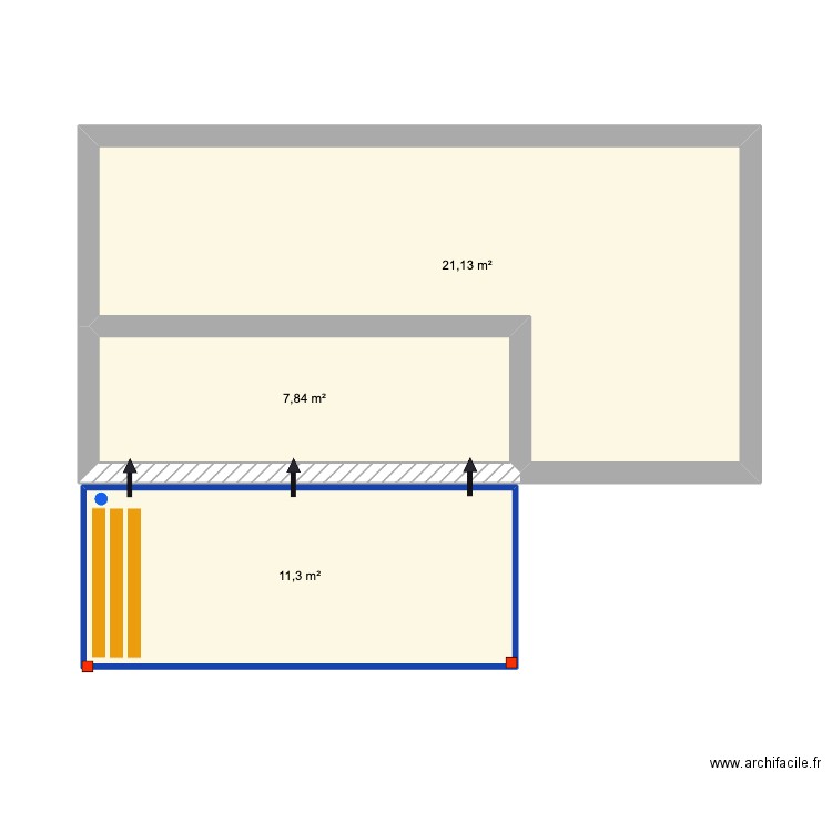 manso bruno. Plan de 3 pièces et 40 m2