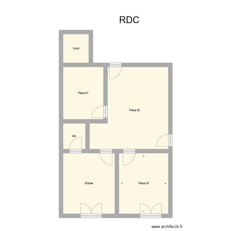 250602213. Plan de 6 pièces et 66 m2