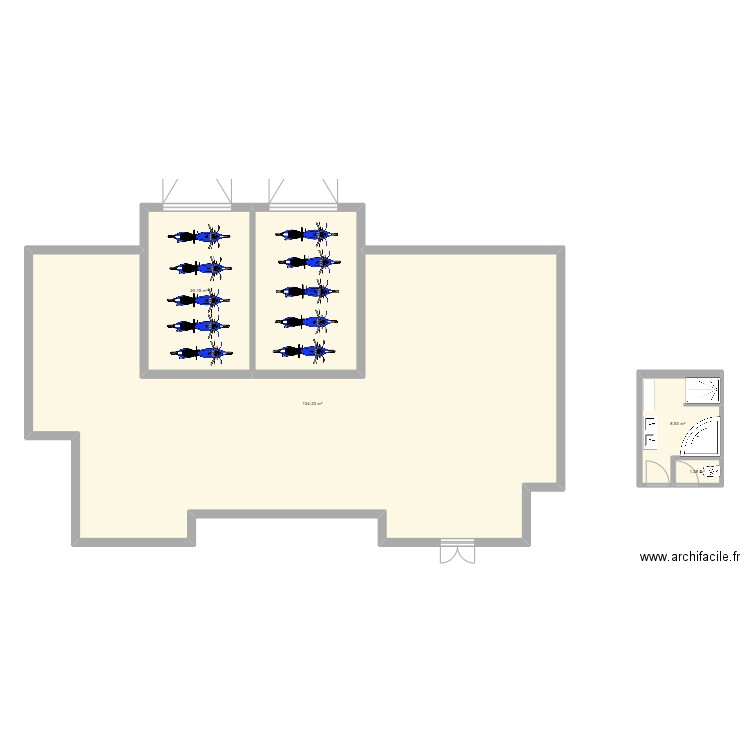 draft 1. Plan de 5 pièces et 185 m2