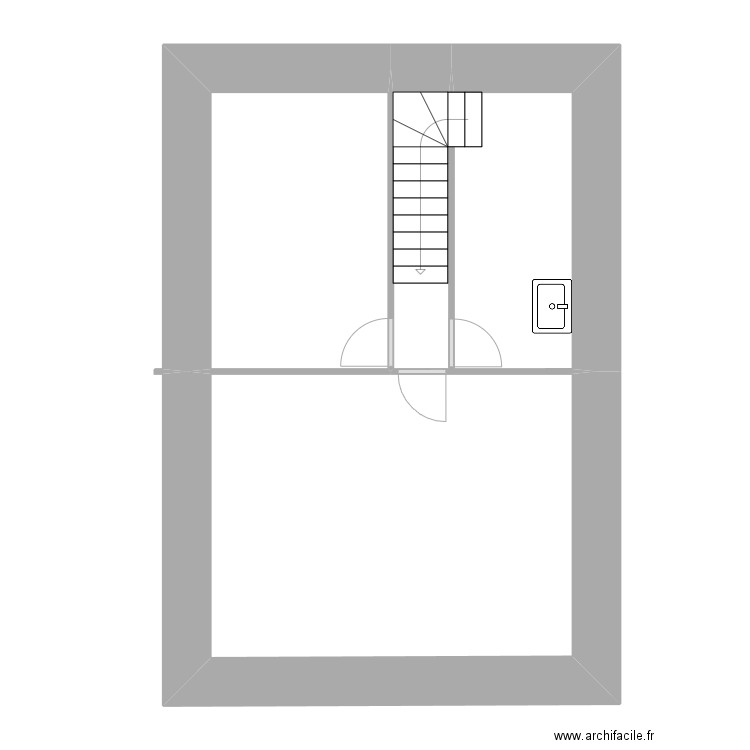 MEGNEGNEAU etage. Plan de 3 pièces et 43 m2