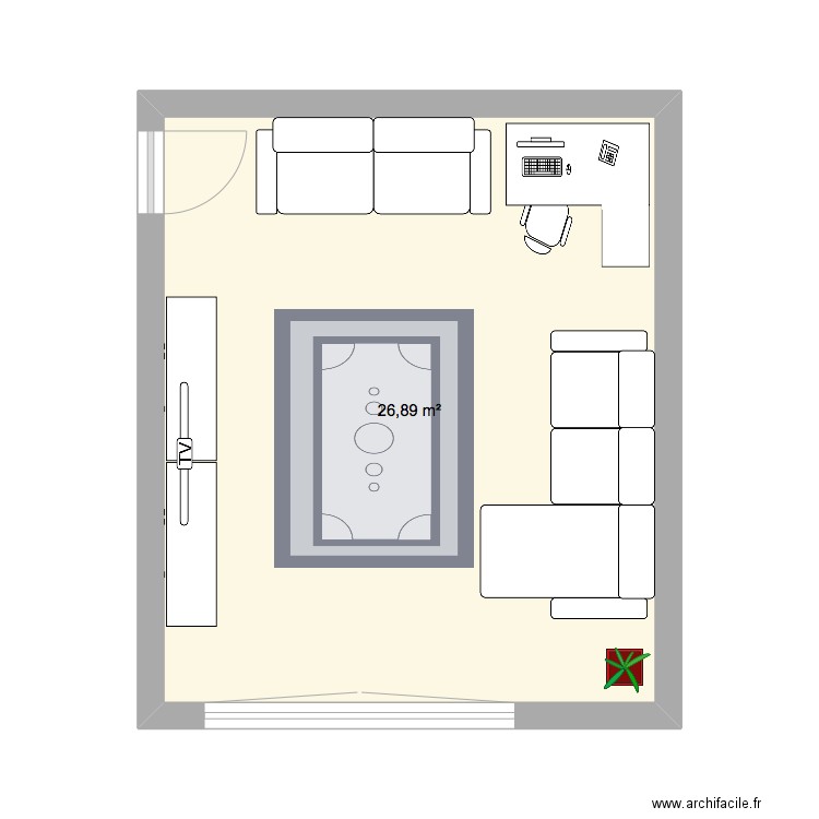 SAM. Plan de 1 pièce et 27 m2